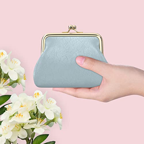 Coin Purse, Small PU Leather Change Purse, Coin Wallet with Clasp, Car Change Holder Pouch for Woman Men Kids Girls, Blue - color: Blue