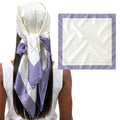 100% Mulberry Silk Head Scarf Large 36" - 19 Momme Women's Hair Wrap for Sleeping, Reduce Frizz & Damage, Natural Soft Silk - color: Lilac/Ivory