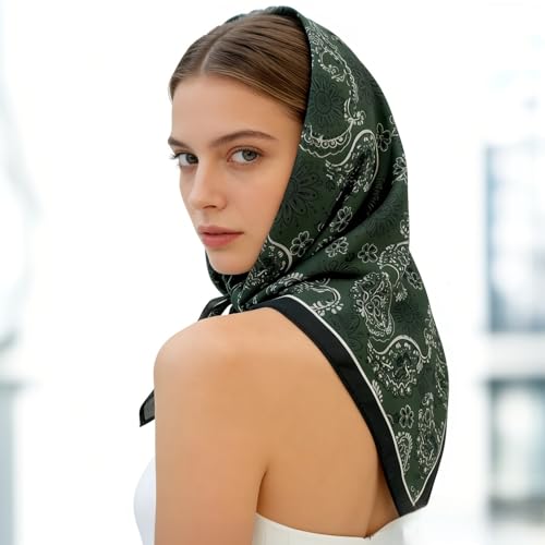 21 x 21 Inch Cotton Bandana for Women and Men,Soft Breathable Head Scarf, Multi-purpose Headband, Hair Scarf - color: Sunflower Green-un17