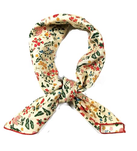 Shanlin Unisex Floral Cotton Square Scarf Bandanas 22x22 inch - color: Springgarden-yellow