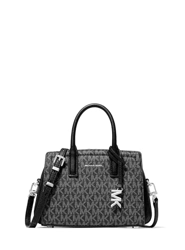 MICHAEL Michael Kors Laila Extra Small Crossbody - color: Silver-tone Hardware/Signature Coated Twill/Black