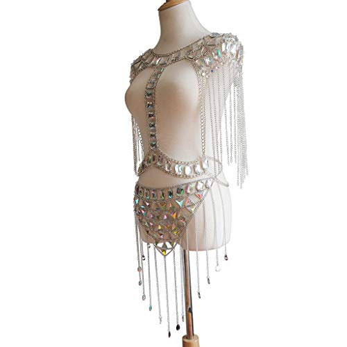 Women's Sexy Suit Body Chain - color: Silvery Color-Small Waistcoat Waist Chain Body Chain Suit-7