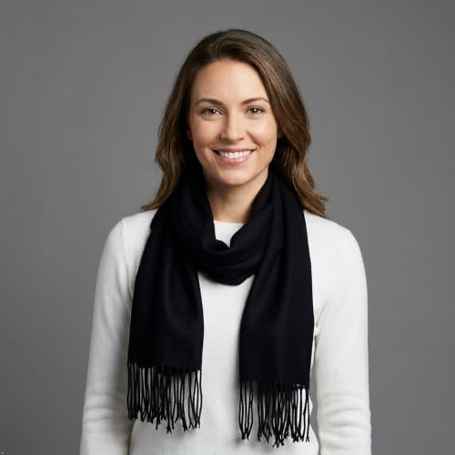 VERONZ Super Soft Classic Cashmere Feel Winter Scarf - color: Black
