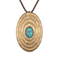 GelConnie Leather Necklace for Women Round Wooden Pendant Long Leather Choker Vintage Sweater Necklace Gold Chunky Boho Necklaces for Women - style: Gold Boho Pendant Necklace