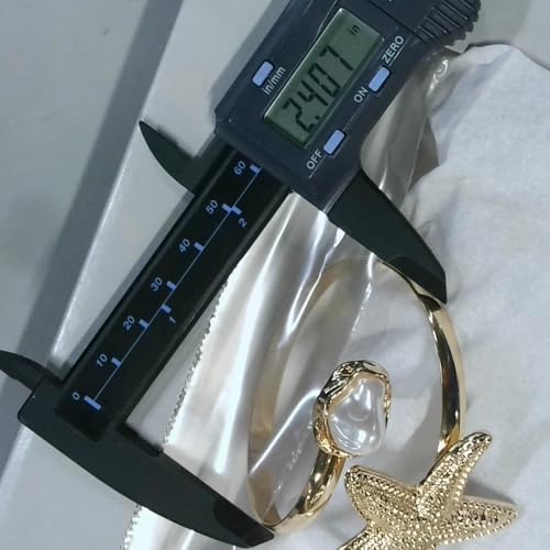 Vivian&CD 14K Gold Plated Starfish Arm Cuff for Women, Adjustable Upper Arm Bracelet Boho Beachy Statement Jewelry Summer Ocean-Themed Armband for Parties & Vacations - style: Peal