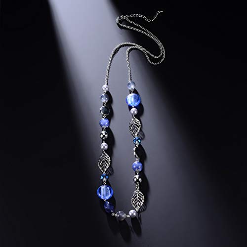PEARL&CLUB Long Beaded Necklaces For Women - Sweater Chain Fashion Jewelry Necklace Gifts For Women - color: 24-Blue