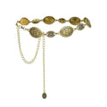 Concho Chain Belt for Women, Premium Body Waist Belly Belt for Concerts, Festivals, Cosplay, Daily Wear - color: Silver