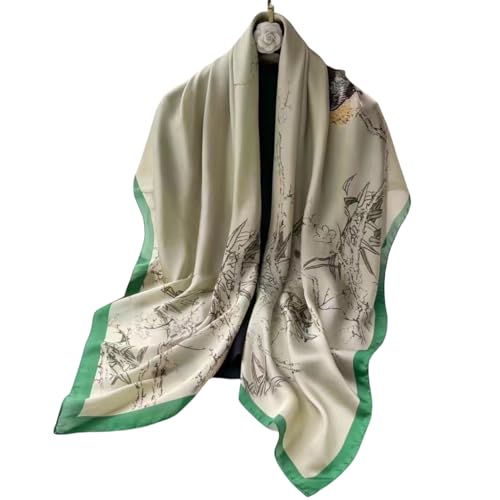 XL 43 Inch Extra Large Square Scarf Fashion Scarves Silk Feeling Hair Scarf Wrapping Scarfs Night Sleeping Headscarf - color: Ba1027