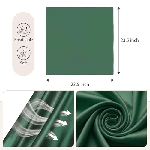 American Trends Women Silk Feeling Scarf Satin Head Scarves Square Wrap Neck Scarf Lightweight Silk Like Bandana - color: 15 Army Green