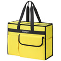 Large Utility Tote Bag with Reinforced Bottom, Waterproof Multi Pockets Beach Tote Bag for Travel, Work, School - color: Yellow