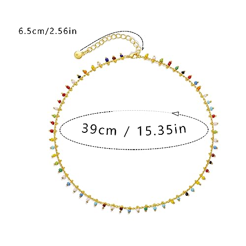 Beaded Choker Necklaces for Women 18k Gold Plated Dainty Gold Choker Necklaces for Women - style: boho choker