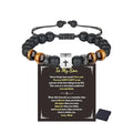 To My Son Bracelet from Mom/Dad Mother Son Bracelet Beads Love You Forever Engraved Bracelets Tiger Eye Protection Bracelets Sobriety Christmas Birthday Jewelry Gifts for Men - color: A:Cross-Son