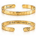 Carviell Bracelet - Gifts for Women – Inspirational, Friendship, Love, Mom, Daughter, Sister, Christian, Graduation, Memorial & Wedding Gifts – 100+ Phrases – Stainless Steel, Gift-Ready - style: MOM's Gift - All that I am, I owe to you.