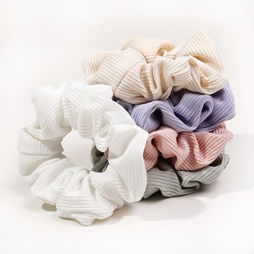 Hair Ties Scrunchies for Women's, for Girls Big Scrunchies Both for Thick Hair or Thin Hair Curl Hair No Crease Ponytail Holder No Hurt Your Hair - color: Mixed Colorful