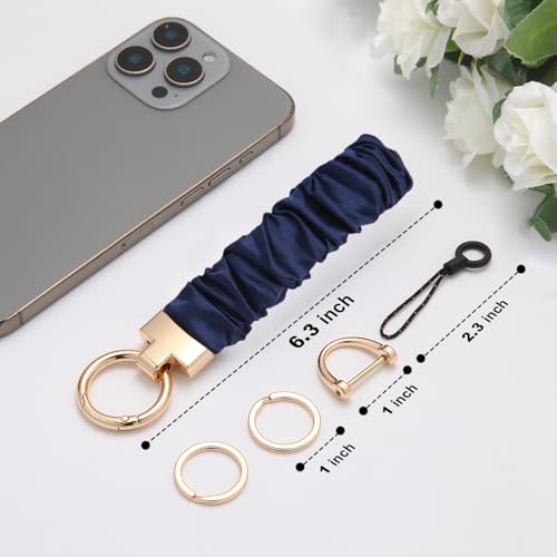 Keychain for Women Girls Bling Heart/Star/Strawberry Key Chain Accessories for Key/Backpack Bag Charm - color: Blue Star