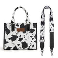 Montana West Wrangler Tote Bag for Women Aztec Western Retro Purse Top Handle Handbags - color: Angel Cow Black