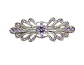Faship Violet Small Mini Floral Hair Barrette Clip - color: Violet