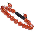 MASSIVE BEADS Natural Healing Power Gemstone Crystal Beads Unisex Adjustable Macrame Bracelets - color: Carnelian, size: 8mm