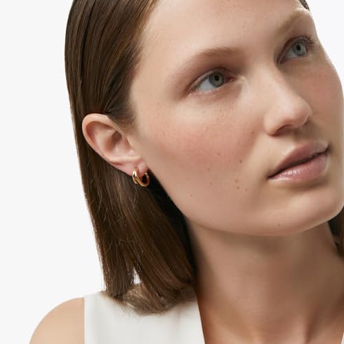 Ana Luisa Double Hoop Earrings for Women - 14K Gold Plated & Silver Rhodium Huggie Hoops - Hypoallergenic, Water-Resistant, Tarnish-Free, Small, Dainty & Trendy Two Hoop Earring Styles for Daily Wear - color: Gold, size: Small