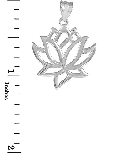 Claddagh Gold 925 Sterling Silver Lotus Flower Pendant Necklace