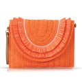 Crossbody Bags for Women, Straw Clutch Purses, Bohemian Handmade Woven Envelope Package, Tassel Handbags for Women | Bohemian - color: Orange