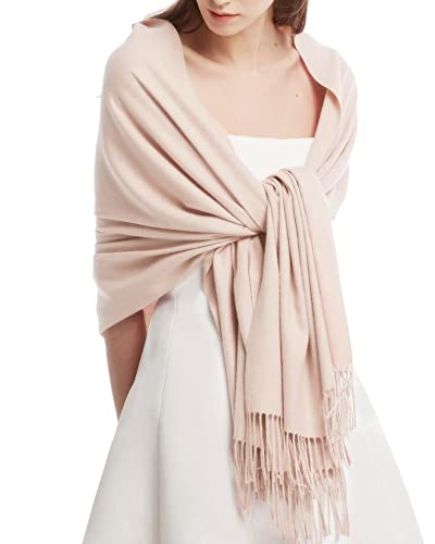 FURTALK Pashmina Shawl Wraps for Women Evening Dresses Blanket Scarves Fashion Scarf Wedding Gifts - color: 11-blush Pink