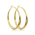 EXGOX Sterling Silver Hoop Earrings - Hypoallergenic, Lightweight, Chunky, 14K Real Gold Plated, Big Large Hoops for Women - color: Chunky Hoop&Gold 50mm
