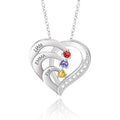 GLAMCARAT Personalized Mothers Necklace with Birthstones customized jewelry - style: 3 stones&names
