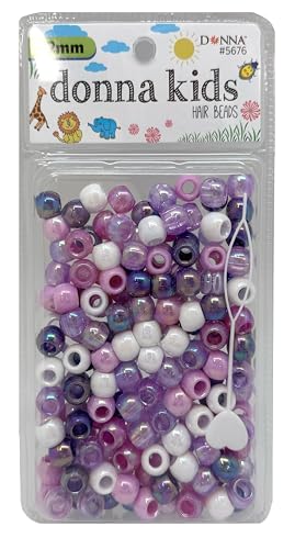 Donna Hair Beads for Hair Braids Kit Including 11x10mm, DIY Braiding Plastic Beads for Braid Hair 1pc Quick Beaders (Purple ASSORT) - color: PURPLE ASSORT