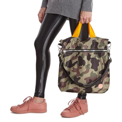 shortyLOVE Wonder Crossbody Messenger Bag - Womens Stylish Nylon Travel Handbag with 55" Adjustable Removable Strap - color: Green Camo
