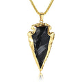 COAI Arrowhead Pendant Black Obsidian Raw Crystal Necklace for Men Women 20-32" - style: Bigger Arrowhead Pendant