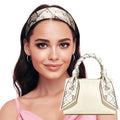 Sumolux Head Hair Scarf for Women Neck Purse Bag Handbags Scarf Like Silk - color: Beige Butterfly