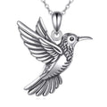 POPLYKE Hummingbird Necklace 925 Sterling Silver Hummingbird Pendant Necklace Jewelry Gift for Women - color: B-Oxidized Hummingbird