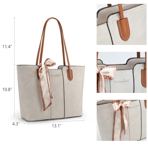 Montana West Tote Bags for Women Top Handle Satchel Purses - color: Ivory Beige