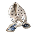 Aufeel Women's 100% Pure Mulberry Silk Small Square Scarf - Neckerchief Women - Silk Headscarf - 21" x 21" - color: Blue Dot