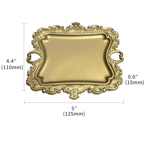 khtumeware 1 Pack Vintage Gold Jewelry Dish Brushed Gold Jewelry Trays ideal for holding jewelry rings and small trinkets. - color: Brushed Gold
