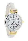 Women's Classic Easy Read Bangle Cuff Watch - color: two tone