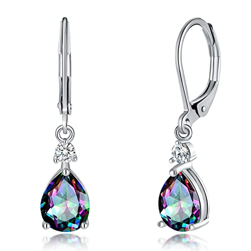 CiNily Teardrop Leverback Dangle Earrings for Women Hypoallergenic 14K Gold Plated Cubic Zircon Drop Earrings Fashion Crystal Earrings for Girls Jewelry Christmas Gifts - color: Dangle