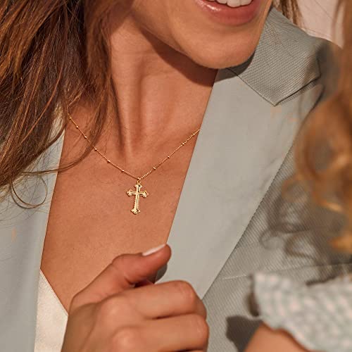 MEVECCO Dainty Gold Cross Necklace for Women - 18K Gold Plated Delicate Minimalist Cubic Zircon Cross Necklaces Cute Faith/Crucifix Jewelry Gift - style: Cross-1