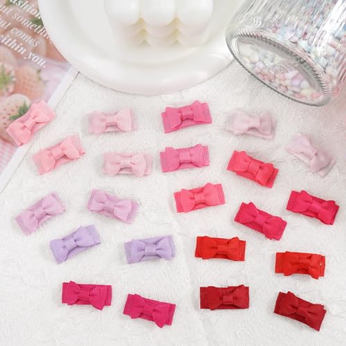 CÉLLOT Hair Clip, 120pcs Baby Girls Grosgrain Ribbon 1.2" Mini Bow Snap Clips, 60 Colors for Infant Toddlers Fine Thin Hair in Pairs - color: 120pcs/60color