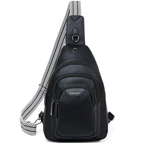 Leresas 10L Crossbody Sling Bag for Women Men Anti Theft Cross Body Fanny Pack Belt Bag Purse Gifts for Women Faux Leather, Black - color: 10l-black, size: 10L