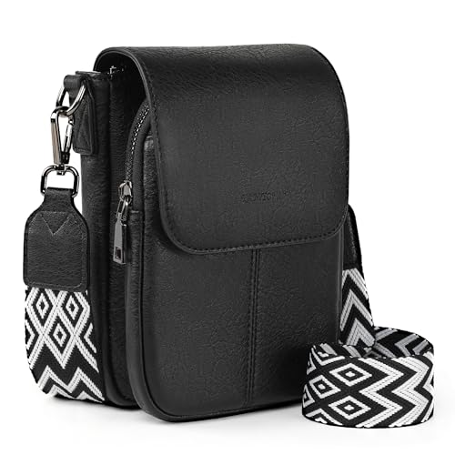 TANTOMI Small Crossbody Bags for Women Trendy, Cell Phone Purses Wallet with 4 Card Slots, Small Purses with Adjustable Strap - color: 01-black
