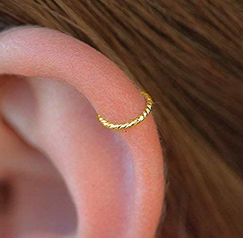 14k Gold Filled Cartilage Earrings Hoop 20 Gauge 7mm 8mm Helix Earring Rings Handmade Piercing Jewelry Tiny Earring For Women Men