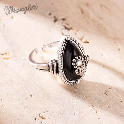 Montana West Wrangler Western Couture's Bohemian Turquoise Cuff Ring for Women Cowgirl Size 7 - color: Black