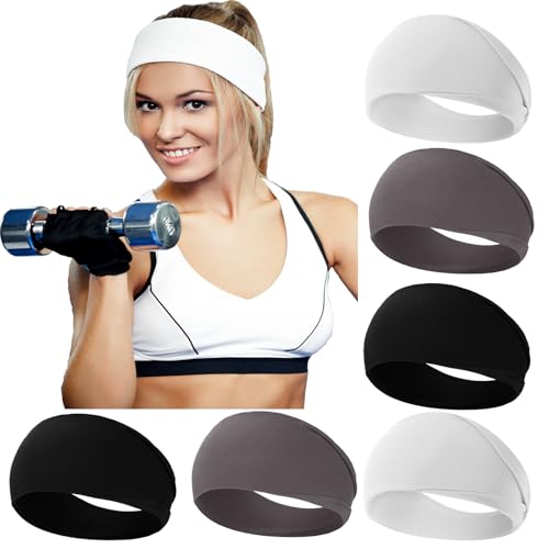 RITOPER Workout Wide Headbands for Women Non Slip, Super Soft Yoga Running Exercise Head Bands, Elastic Sweat Band Hair Bands for Women's Hair, Womens Solid Headband Hair Wrap - color: fd-solid