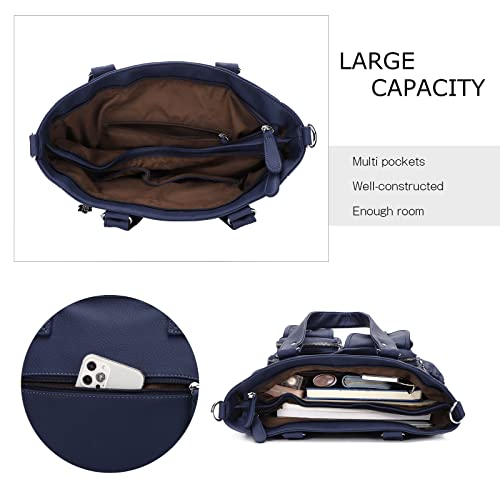 KL928 Large Purses for Women Shoulder Bag Tote Handbags Stylish Vegan Leather Hobo Bags Ladies, A-Black-4 | Large - color: A-blue-2
