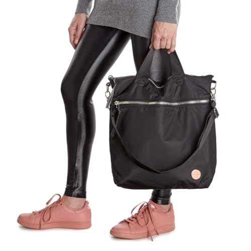 shortyLOVE Wonder Crossbody Messenger Bag - Womens Stylish Nylon Travel Handbag with 55" Adjustable Removable Strap - color: Black