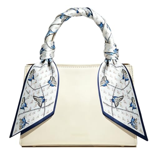 Sumolux Head Hair Scarf for Women Neck Purse Bag Handbags Scarf Like Silk - color: Blue Butterfly