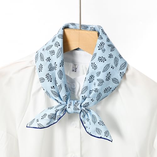 STARWHISPER Multicolored 22''x22'' Cotton Bandana for Women and Men Multi-purpose Headband Hair Scarf Protective Coverage - color: S2-light Blue