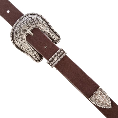 Lucky Brand Women's Western Leather Belt | Classic | Fashion | Vintage | Buffalo Leather | Western-Inspired - color: Suede Western - Brown, size: Small